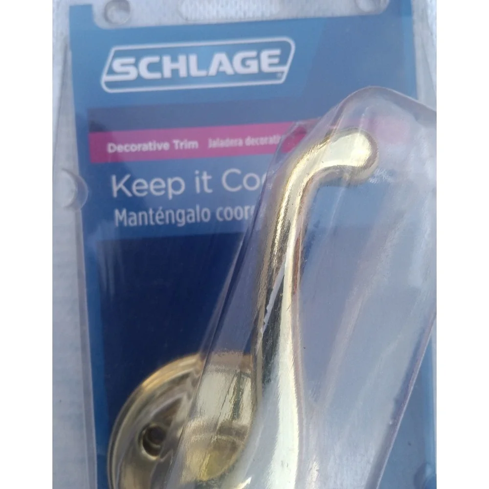 6x Schlage Flair Lever Bright Brass‎ Dummy Door Handles 2 Left / 4 Right Handed
